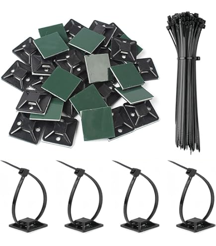 GOLDEROC 200 Pièces Serre-Câbles Plastique Noir Avec 100 Pièces Collier De Serrage Plastique