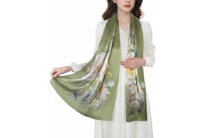 Lamca Women Silk Scarf - Ladies Mulberry Silk Long Scarves Shawl Wraps UK 173 x 53 CM