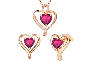 LAVUMO Conjunto de Joyas para Mujer Collar Mujer pendientes Plata Oro Joyas Mujer, Regalo por Mujer Esposa, Mamá, Novia En san valentin,Cumpleaños,Navidad, Dia de la Madre Regalos Originales