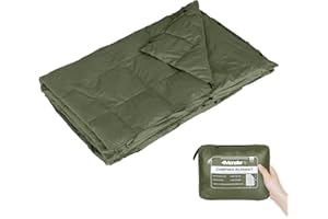 4Monster Coperta da viaggio compatta, calda coperta da campeggio, ultraleggera, impermeabile, per esterni, viaggi, picnic, campeggio, interni (verde militare, L: 175 x 140 cm)