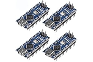 DORHEA 4PCS pour Nano ATmega328P Nano Board CH-340 5V 16M Carte Microcontrôleur, Compatible avec la Carte de Développement Electronique Arduino pour Nano 328P