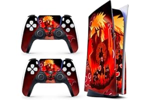 HK Studio Anime Ninja Decal Sticker Skin Specific Cover for Both PS5 Disc Edition and Digital Edition - Waterproof, No Bubble, Including 2 Controller Skins and Console Skin