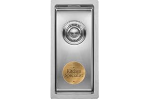 Kitchen Sink Mizzo Linea 18-40 | 1.2mm Stainless Steel Single Bowl with Satin Finish | Rounded Corners Basin (Radius 10mm) | 30cm Cabinet | Undermount Flushmount or Topmount Installation