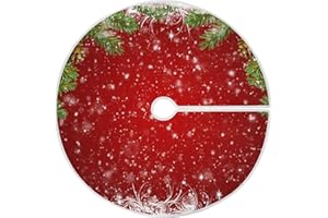 Mnsruu Roter Weihnachtsbaum Schneeflocke Weihnachtsbaum Rock Schnee Baum Röcke für Weihnachten Urlaub Dekorationen (120cm)