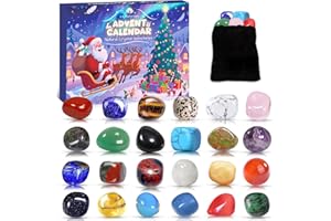 TOFFCAEA Calendario dell'Avvento con gemme 2025, 24 pietre preziose da aprire quotidianamente, per bambini regalo ragazza 3-12 anni calendario di Natale bambini (Pietra di cristallo)