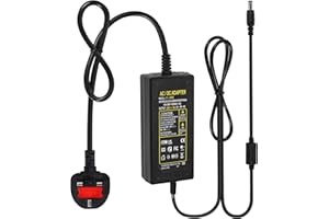 LXLQZXW Power Supply 24V 5A,AC 100-240V to DC 24V 120W Converter Adapter Driver Transformer with 5.5mm x 2.5mm/2.1mm Jack, UK Plug for Led Strips,LCD Monitors,CCTV Camera