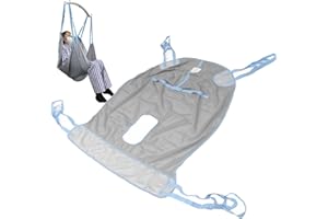 ASIXXSIX Cabestrillo de elevación de pacientes, cabestrillo universal de ayuda al paciente de cuerpo entero con 3 agarres de malla transpirable para traslado de pacientes (SG)