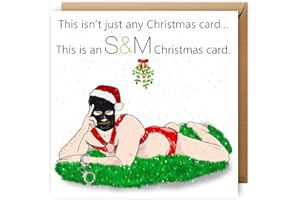 NotNiceThings S&M Rude Christmas Card, Funny Cards for Him, for Her, Weird Christmas Cards, Quirky Cards, Fun Christmas Cards, Friend, Boyfriend
