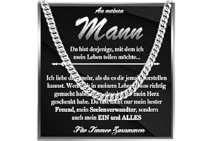 FAOMZQ Geschenke für Männer, Edelstahlkette für ihn, Halskette Geschenk für Meinen Mann Freund Bruder Sohn Papa Bonus Papa, Kette Geschenk zum Vatertag Geburtstag Valentinstag Jahrestag Weihnachten