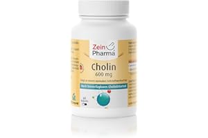 ZEIN PHARMA - GERMANY GMBH ZeinPharma Cholin 60 Kapseln • hochdosiert 600 mg • Hergestellt in Deutschland • Trägt zu einem normalen Fettstoffwechsel bei • Vegan