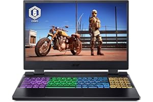 Acer Nitro 5 AN515-58-7290 Ordinateur Portable Gaming 15,6'' Full HD IPS 144 Hz, PC Portable Gamer (Intel Core i7-12650H, NVIDIA GeForce RTX 4060, RAM 16 Go, 512 Go SSD, Sans OS ) - PC Gaming Noir