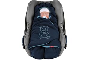 ByBoom Baby Copertina invernale avvolgente per il bebè "l'originale con l'orsetto", universale per ovetto, seggiolino auto, p.es. per Maxi-Cosi, Römer, per passeggino, buggy o lettino