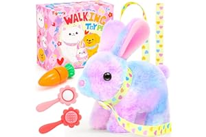 Tagitary Plush Toys Hopping Easter Bunny Stuffed Animal with Sounds,Wiggling Ears,Jumping,Twitching Mouth and Nose,Easter Basket Stuffer Decor School Prize Birthday Gift for Kids