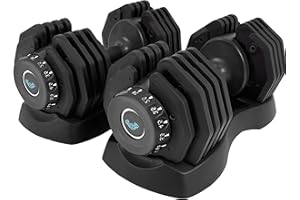 BRAINGAIN Adjustable Dumbbells Set 24kg / 40kg Pair | Space Saving Adjustable Weights for Home Gym | Multiple Dumbbells in One | Smart Click Technology