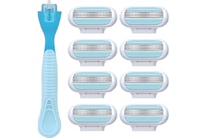 SUUOSL Comfortglide Breeze - Rasoio da donna, 8 testine di ricambio + 1 lama di ricambio per rasoio da donna, lame per una depilazione liscia, accurata e duratura