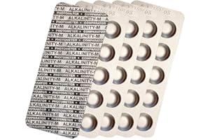 harren24 Pastillas de prueba para fotómetros DPD 1 Cloro, DPD3, DPD4 Oxígeno Activo, Alcalinidad M, CYA, Rojo Fenol Valor en pH Comprobador de agua de piscina 50/100/250/500x (Alkalinity M / 50x)