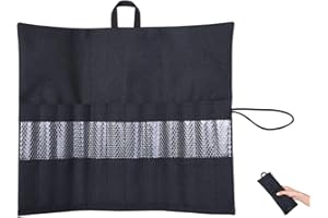 iBasingo Sac à Couverts 12 Compartiments Rouleau Vaisselle Sac de Camping Portable Tente Pegs Sac de Transport Couteau Fourchette Cuillère Organiseur Sac de Rangement Multifonctions