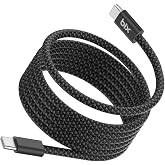 Bix T4CC 65W USB-C to USB-C Manyetik Tasarımlı &Ouml;rg&uuml;l&uuml; Hızlı Şarj ve Data Kablosu 1 Metre (Siyah)