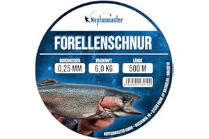 ‎NEPTUNMASTER Neptunmaster Hauptschnur zum Forellenangeln 500m Forellenschnur, Angelschnur, Schnur Forelle, Trout, Forellenangeln