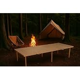 pratikoutdoor Katlanır Kamp, Piknik ve Bah&ccedil;e Masası 75x180 cm - Ham Naturel Renk