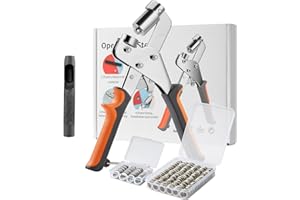 Goldeluxe Ösenzange Set,inkl 1 Ösenzange,1 Dorn aus Stahl,300x Ösen 10mm mit Unterlegscheiben,Ösenzange für planen ideal für Leder, Stoff, Zelte, Sonnensegel, Vorhänge, DIY & Handwerk