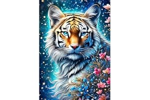 Woplagyreat Diamond Painting Erwachsene Diamant Bilder Dimondpaintin Blumen 5d Landschaft Diamanten Crystal Art Rahmen 70x40 Groß Deko Wohnzimmer Wanddeko Schlafzimmer Pflanzen Aesthetic Tiger