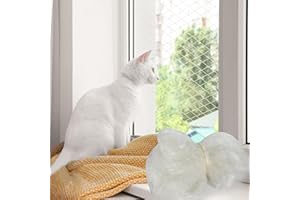 HFDONGL Siatka dla kotów na balkon, 5 x 5 m, ochrona okna, ochrona przed kotami, siatka ochronna na balkon, schody, okna, taras (przezroczysta)