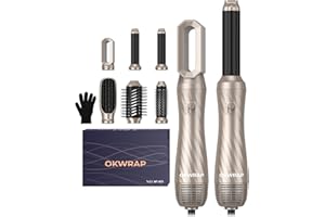 OKWRAP Cepillo Secador De Pelo, Cepillo Secado 6 en 1, Secador 6 en 1aves Thermal Brush, Cepillo Alisador, Cepillo Secador, Rizador De Pelo. Moldeador Pelo With Riza, Da Volumen y Seca…