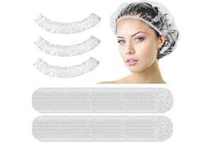 AUTUTER Duschhaube,100 Stücke Duschkappe Dicke Wasserdichte Klare Elastische Badekappe Geeignet für Küche Hotel Reise und Zuhause Shower Cap