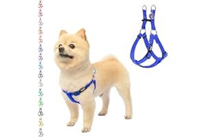 PUPTECK Step-in Dog Harness Small Dog, Anti Pull Adjustable Dog Halter Easy Control for Walking