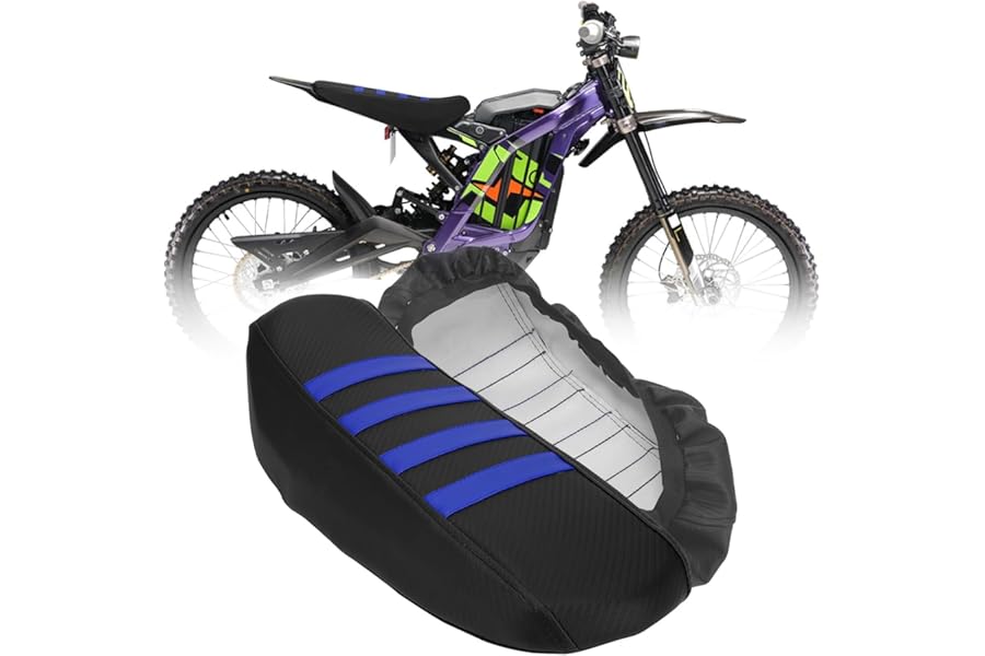 JFG RACING Dirt Bike Seat Cover,Motorcycle Anti-Slip Pad Seat Cover for Sur-Ron X/S Sur Ron Light Bee Electric Bike-Blue