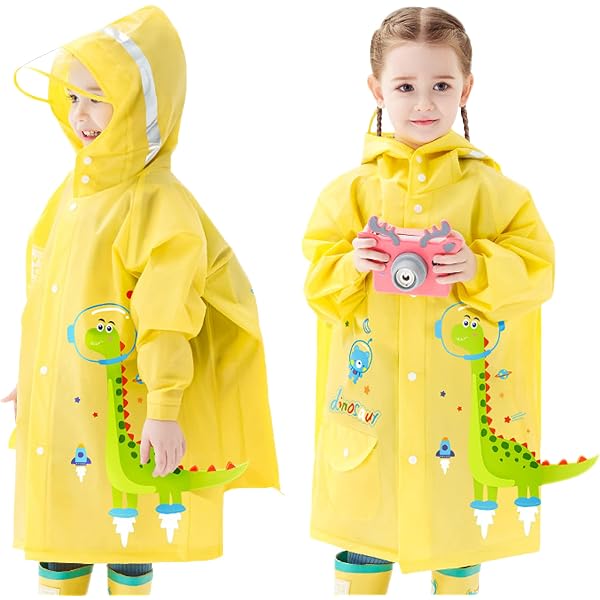 Imperméable Enfant Réutilisable - Combinaison De Pluie Légère - Dessin Animé - Fermeture éclair Et Bouton