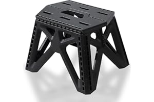 HOUSLUX Tritthocker Klapphocker 24CM Bis zu 150 KG - Tritthocker Kinder Tritthocker Klappbar Hocker Kinder Klappstuhl Hocker Klappbar Kinder Hocker Klappbar, Klapphocker Faltbar (Schwarz)