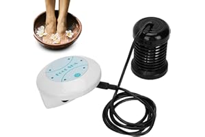 FOUF Machine de Bain de Pieds Ionique de Désintoxication, Machine de Désintoxication des Pieds Portable, Machine de Spa de Bain de Pieds pour le Voyage à Domicile, Retrouvez de la Vitalité et(Prise UE)