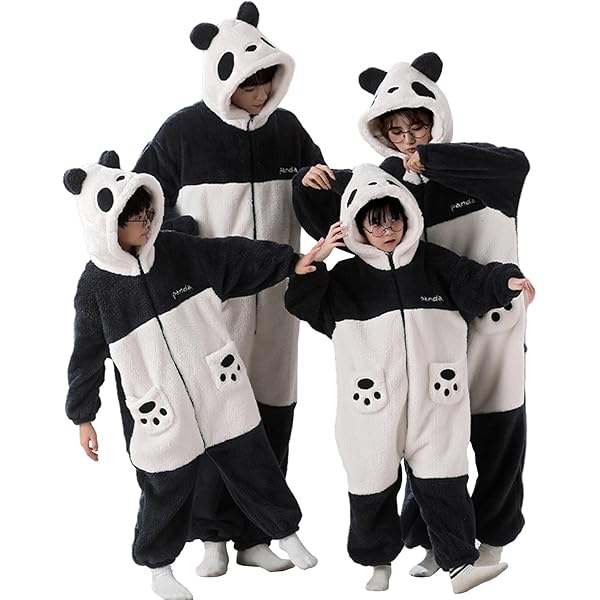 Pyjama Famille Noël - Combinaison Animale Polaire Corail - Vêtement Maison Chaud Déguisement Fêtes (adulte) - 4