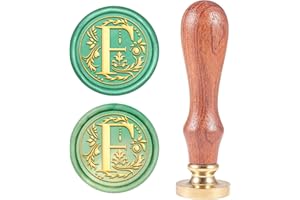 CRASPIRE - Sello de Cera con Iniciales de Alfabeto Retro, Clásico, Vintage, 26 Letras AZ, Cabeza de Latón Extraíble, Mango de Madera para sobre, Invitación, Adorno, Decoración de Regalo (Letra F)