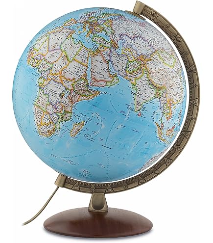 Globe Terrestre Lumineux Bleu 30 Cm - Décoration Et éducatif, Cadeau Pour Enfants Et Adultes