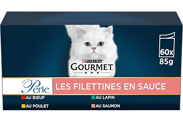 Gourmet - Les Filettines en Sauce : Bœuf, Poulet, Lapin, Saumon - 60 x 85 g