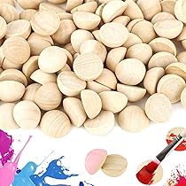 100 Perles Demi-boules En Bois 25mm – Rondes Fendues, Pour Artisanat, Neuves