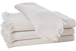 Penguin Home® Set of 4 Beige Cotton Napkins - Reusable, Eco-Friendly, Sustainable - 40 X 40 cm