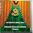 Talambralu Wedding Backdrop Cloth for All Festivals/House Hold Functions/Haldi Function/Ceremonies Coconut Leaf Design 10Ft * 8Ft (Aaritaku) Design 10 Feet Width * 8 Feet Length/Height