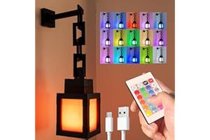 iTaixingLe 16-Color Rechargeable 3D Pixelated Lantern Night Light: LED Mood Lamp with Touch/Remote, Wall-Mountable & Tabletop, Great for Kids' Room, Nightstand & Christmas Gifts[Energy Class A+]
