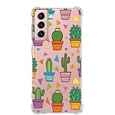 PrintiFy Samsung Galaxy S21 FE Compatible Water Color 4 Printed Clear Corner Protected Antishock Case