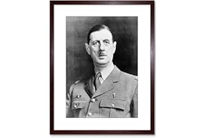 WEE BLUE COO 9x7 '' Vintage Photo President War Gaulle French Framed Art Print F97X1760