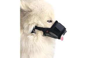 ChAusa 1 Pezzi Museruola per Cani, Rete Morbida Museruole Traspirante, Protezione per La Bocca Regolabile, Museruola con Chiusura in Velcro, per Cani di Taglia Media Grande Piccola (L Nero)
