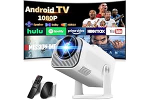 NONETE 【App Integrada & 2026 Upgraded】 Proyector 4K 1080P Mini Proyector Vídeo con WiFi 6 Bluetooth5.2 Support Gira 270° Corrección Trapezoidal Automática para HDMI/TV Stick/USB/PC, Blanco