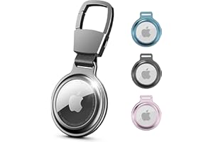 EMPIRE TRADING & COMMERCE Empire 1pc Apple Airtag Holder Metal Protective Sleeve - Aluminum Cover Airtag Keyring Case for Apple Air Tag - Stronger Protection & Sleek Design - Safeguard Your Airtags with Elegance (Black)