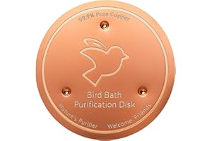 QHGPNT Bird Bath Copper Disk, 0.6mm 99.99% Pure Copper Cleaning Disk for Bird Bath, Natural Water Purification for Garden Bird Baths, Universal Fit for Outdoor Birdbaths, Bird-Friendly Outdoor Accessory