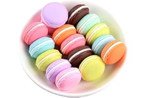 XCSJ 16 Stück Realistische Künstliche Macaron 2.5 * 1.3cm, Fake Macaron Modell Makronen Simulation Künstlichen Kuchen Mini Süß Bunt Macaron Für Fotografie-Requisiten, Home Party Dekor, 8 Farben