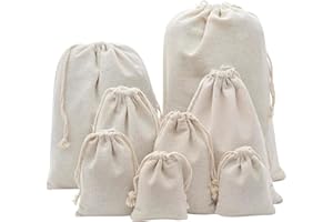 HERZWILD 25pcs Sacs en Tissu Sachet Coton Sacs à Cordon de Reutilisable(13 x 18)